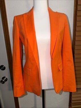 Vince Camuto Bright Orange Tailored Single Button Blazer Size 0
